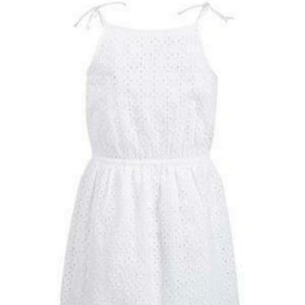 EPIC Threads Big Girls Eyelet Tie Dress, Size Medium - Bright White